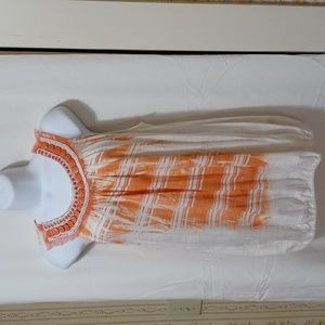 Orange Tie Dye tank top with Beaded Neckline | Language Language